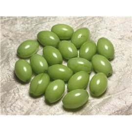 2 piezas - Cuentas de piedra - Aceitunas de jade 16x12 mm Verde lima 4558550015303 