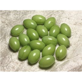 2pc - Stone Beads - Jade Olives 16x12mm Lime Green 4558550015303 