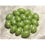 2pc - Perles de Pierre - Jade Olives 16x12mm Vert Anis  4558550015303 