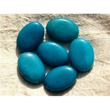 1pc - Perle de Pierre - Jade Ovale 25x18mm Bleu Turquoise  4558550014641