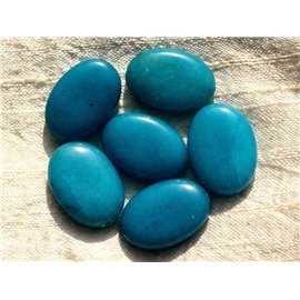 1pc - Stone Bead - Jade Oval 25x18mm Turquoise Blue 4558550014641