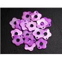 10pc - Perles Breloques Pendentifs Nacre Fleurs 19mm Violet Rose  4558550014658