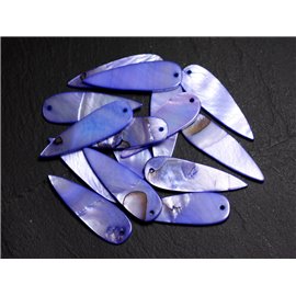 10pc - Colgantes de madreperla 35 mm Azul índigo 4558550014689