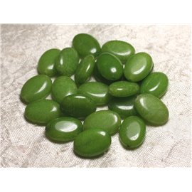 2pc - Cuentas de piedra - Jade verde ovalado 18x13mm 4558550014702