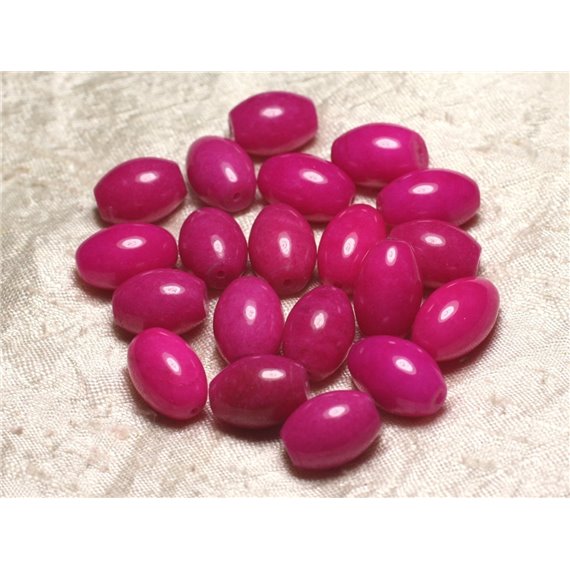 2pc - Perles de Pierre - Jade Rose Fuchsia Olives 16x12mm   4558550014719