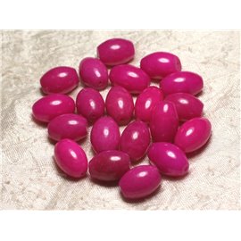 2pc - Cuentas de piedra - Aceitunas fucsia rosa jade 16x12mm 4558550014719
