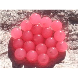 8pc - Stone Beads - Jade Balls 12mm Pink 4558550014825