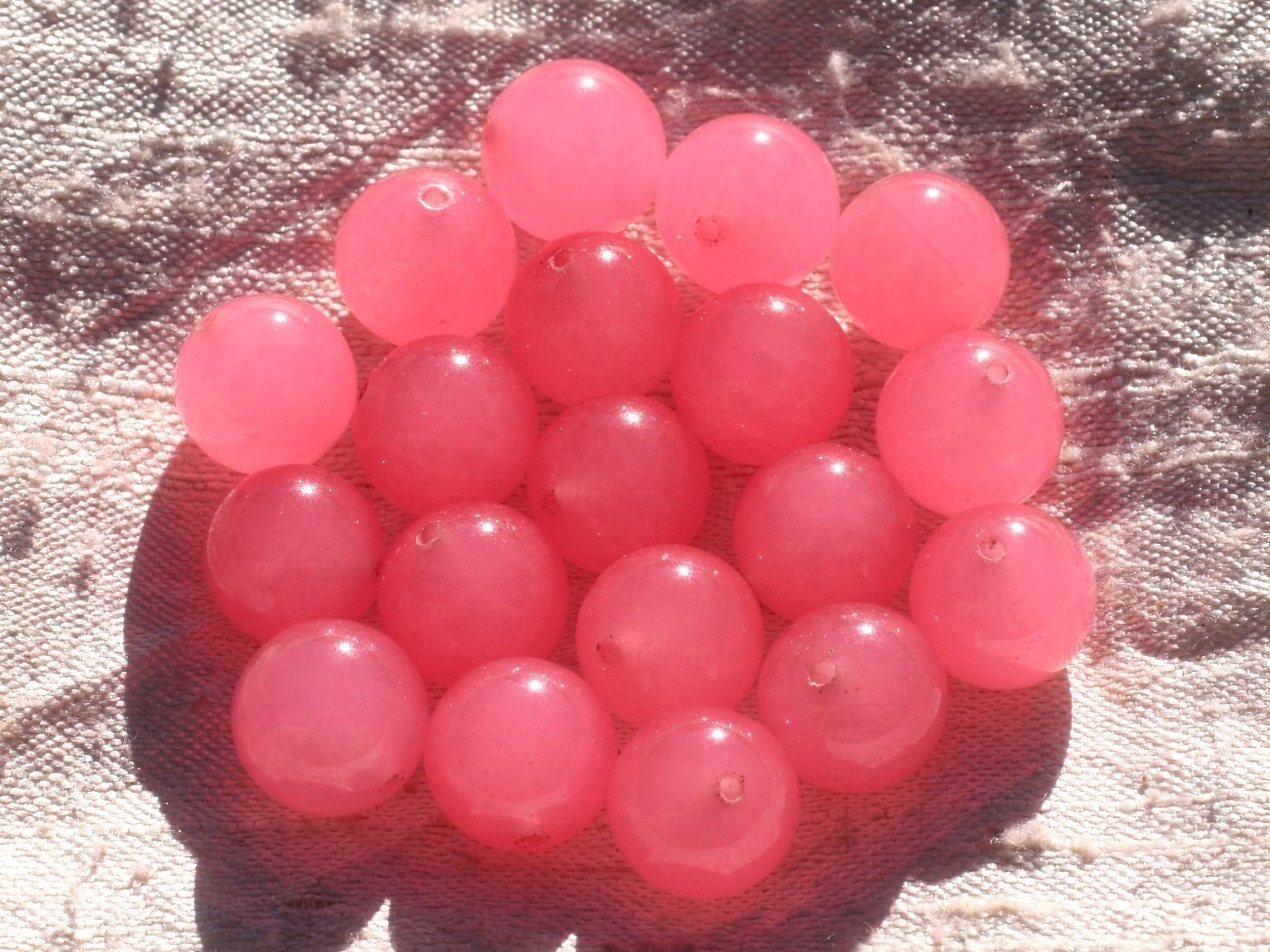8pc - Perles de Pierre - Jade Boules 12mm Rose   4558550014825