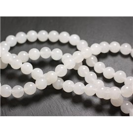 8pc - Perles Pierre - Jade Boules 12mm Blanc transparent - 4558550014856
