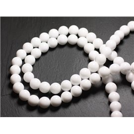 Hilo 39cm 92pc aprox - Cuentas de Piedra - Bolas de Jade 4mm Blanco Opaco 4558550014993 