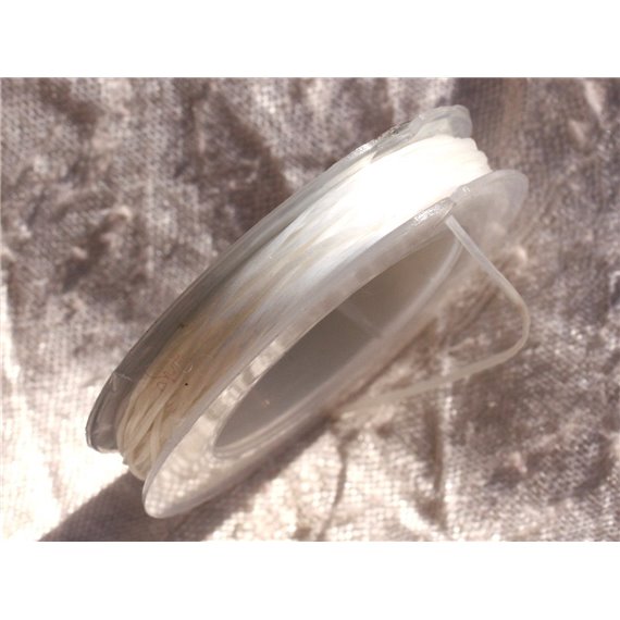 Bobine 10 mètres - Fil Elastique Fibre 0.8-1mm Blanc Transparent - 4558550015013 