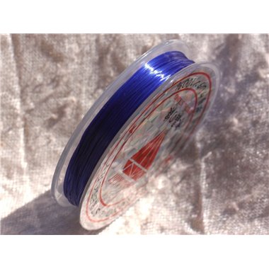Bobine 10m - Fil Elastique Fibre 0.8-1mm Bleu  4558550015082
