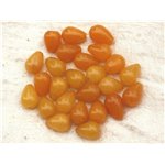 4pc - Perles Pierre - Jade Gouttes 14x10mm Jaune Orange Safran Moutarde - 4558550020505