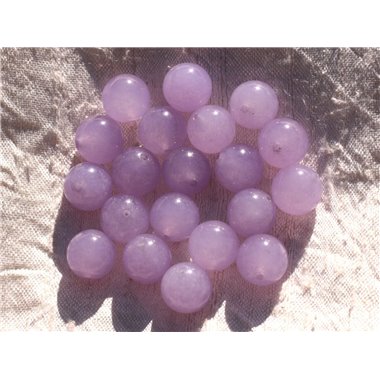 8pc - Perles de Pierre - Jade Boules 12mm Mauve   4558550015150