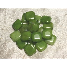2 piezas - Cuentas de piedra - Diamantes de jade verde 20 mm 4558550015167