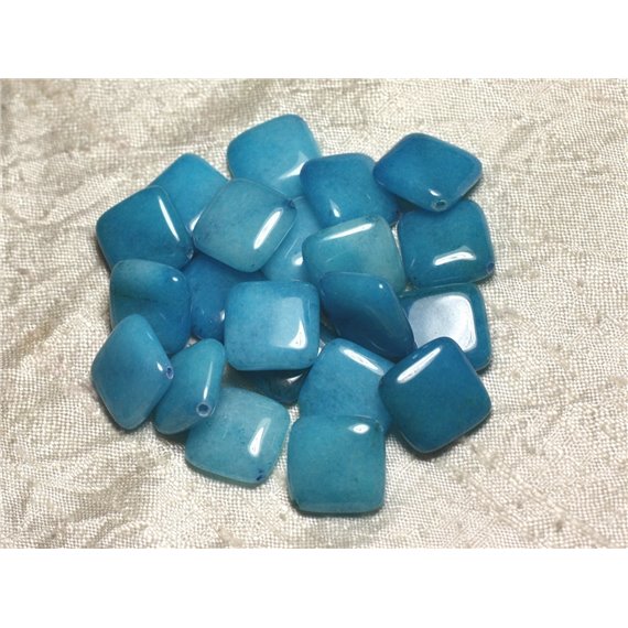 2pc - Perles de Pierre - Jade Bleue Losanges 20mm   4558550015174