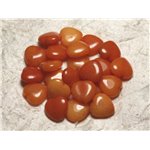 6pc - Perles de Pierre - Jade Orange Coeurs 15mm   4558550015211 