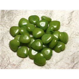 6st - Stenen Kralen - Groene Jade Hartjes 15mm 4558550015273 