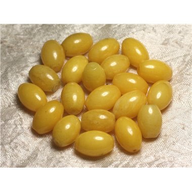 2pc - Perles de Pierre - Jade Jaune Olives 16x12mm   4558550015297