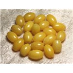 2pc - Perles de Pierre - Jade Jaune Olives 16x12mm   4558550015297