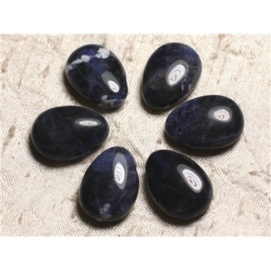 Pendentif Pierre semi précieuse - Sodalite Goutte 25mm Bleu Noir Blanc - 4558550015372