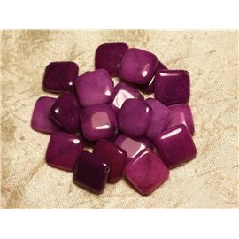 2 piezas - Cuentas de piedra - Diamantes fucsia violeta jade 20 mm 4558550015389 