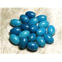2pc - Perles de Pierre - Jade Bleue Olives 16x12mm   4558550015402