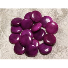 2Stk - Steinperlen - Violette Jade Palets 18mm 4558550015570