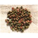 20pc - Perles de Pierre - Unakite Rondelles Heishi 4x2mm   4558550015631