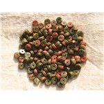 20pc - Perles de Pierre - Unakite Rondelles Heishi 4x2mm   4558550015631