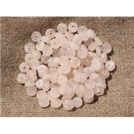 20pc - Cuentas de piedra - Arandelas Heishi de cuarzo rosa 4x2mm - 4558550015679