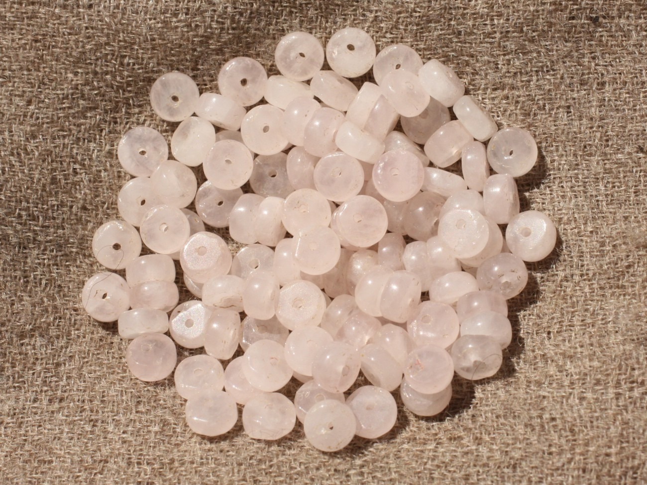 20pc - Perles de Pierre - Quartz Rose Rondelles Heishi 4x2mm - 4558550015679