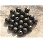 5pc - Perles de Pierre - Hématite Mate Boules Facettées 10mm   4558550015716
