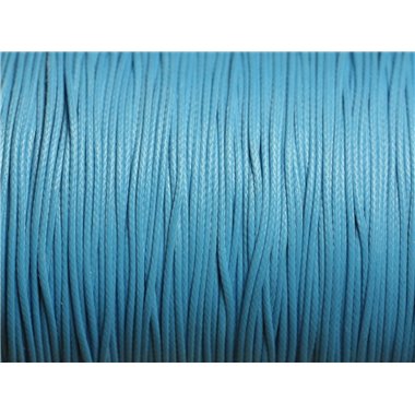 10m - Cordon de Coton Ciré 0.8mm Bleu azur - 4558550015945