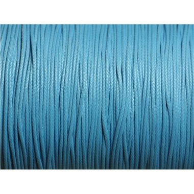 10 metres - Fil Corde Cordon Coton Ciré 0.8mm Bleu turquoise azur - 4558550015945