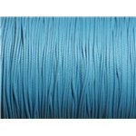 10m - Cordon de Coton Ciré 0.8mm Bleu azur - 4558550015945