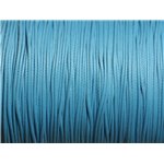 10 metres - Fil Corde Cordon Coton Ciré 0.8mm Bleu turquoise azur - 4558550015945