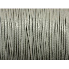 5 Meters - Waxed Cotton Cord 1mm Light gray 4558550016003 