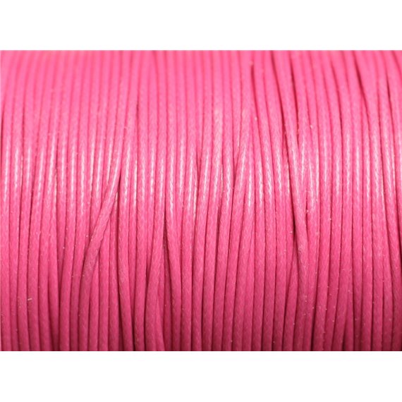 5 Mètres - Cordon de Coton Ciré 1mm Rose Bonbon - 4558550016034 