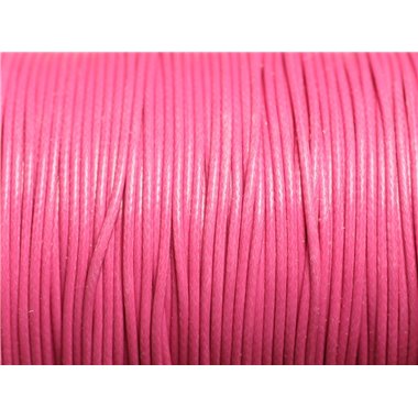 5 Mètres - Fil Corde Cordon Coton Ciré 1mm Rose Bonbon - 4558550016034