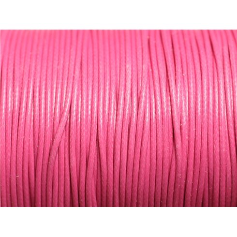 5 Mètres - Cordon de Coton Ciré 1mm Rose Bonbon - 4558550016034 