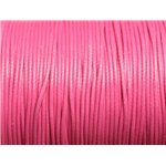 5 Mètres - Fil Corde Cordon Coton Ciré 1mm Rose Bonbon - 4558550016034