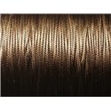 5 Mètres - Cordon de Coton Ciré 1mm Marron Brun Café   4558550016041 