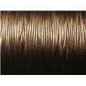 5 Mètres - Fil Corde Cordon Coton Ciré 1mm Marron Brun Café - 4558550016041