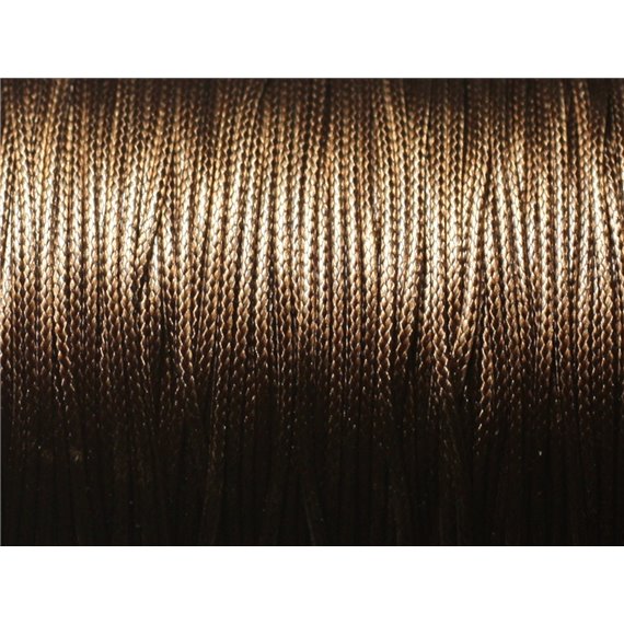 5 Mètres - Fil Corde Cordon Coton Ciré 1mm Marron Brun Café - 4558550016041