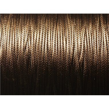 5 Mètres - Fil Corde Cordon Coton Ciré 1mm Marron Brun Café - 4558550016041