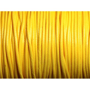 5 mètres - Cordon Coton Ciré 2mm Jaune  - 4558550016065 