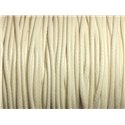 5 mètres - Cordon Coton Ciré 2mm Blanc   4558550016072 