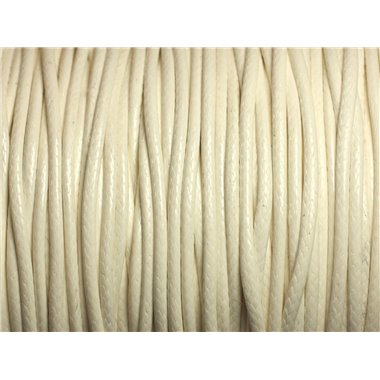 5 mètres - Cordon Coton Ciré 2mm Blanc   4558550016072 