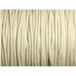 5 mètres - Cordon Coton Ciré 2mm Blanc   4558550016072 